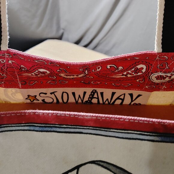 Brighton Seas The Day Stowaway Large Nautical Canvas Tote Bag Anchor Mermaid - Picture 13 of 14